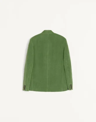 Veste en velours de coton et lin délavé avec col mandarin