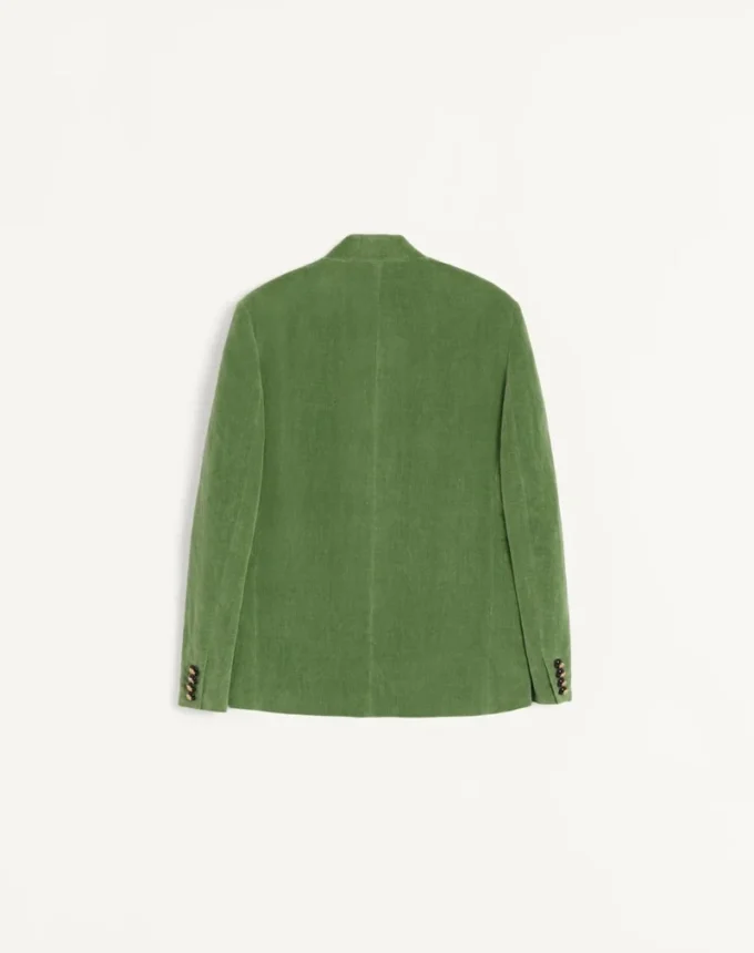 Veste en velours de coton et lin délavé avec col mandarin Veste en velours de coton et lin délavé avec col mandarin