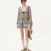 Veste légère en tweed pied-de-poule Veste légère en tweed pied-de-poule