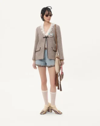 Veste légère en tweed pied-de-poule Veste légère en tweed pied-de-poule