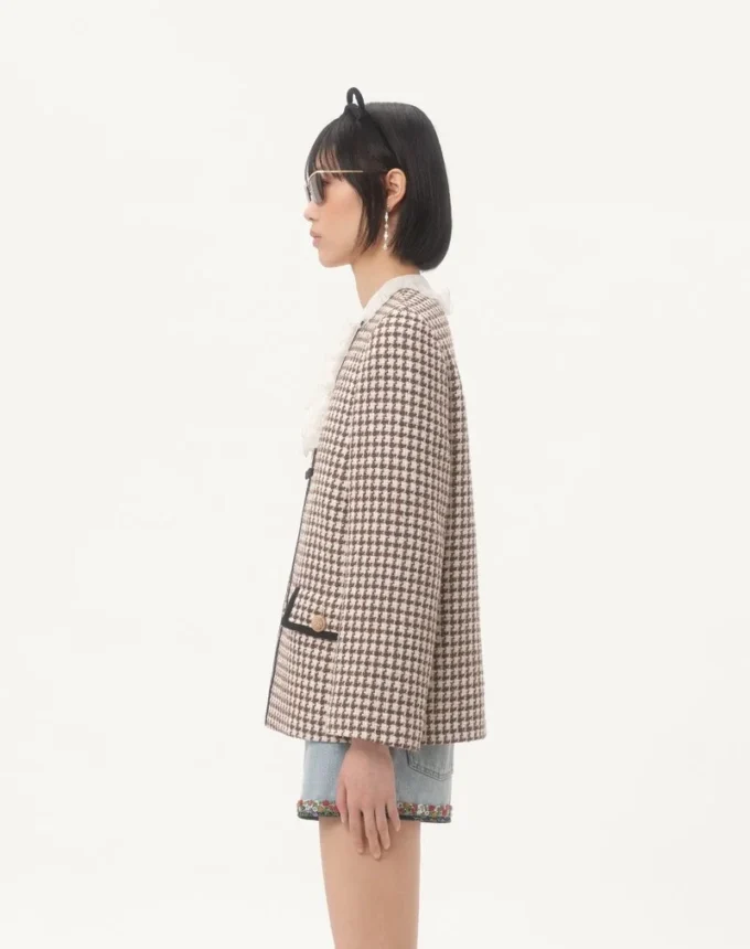 Veste légère en tweed pied-de-poule Veste légère en tweed pied-de-poule