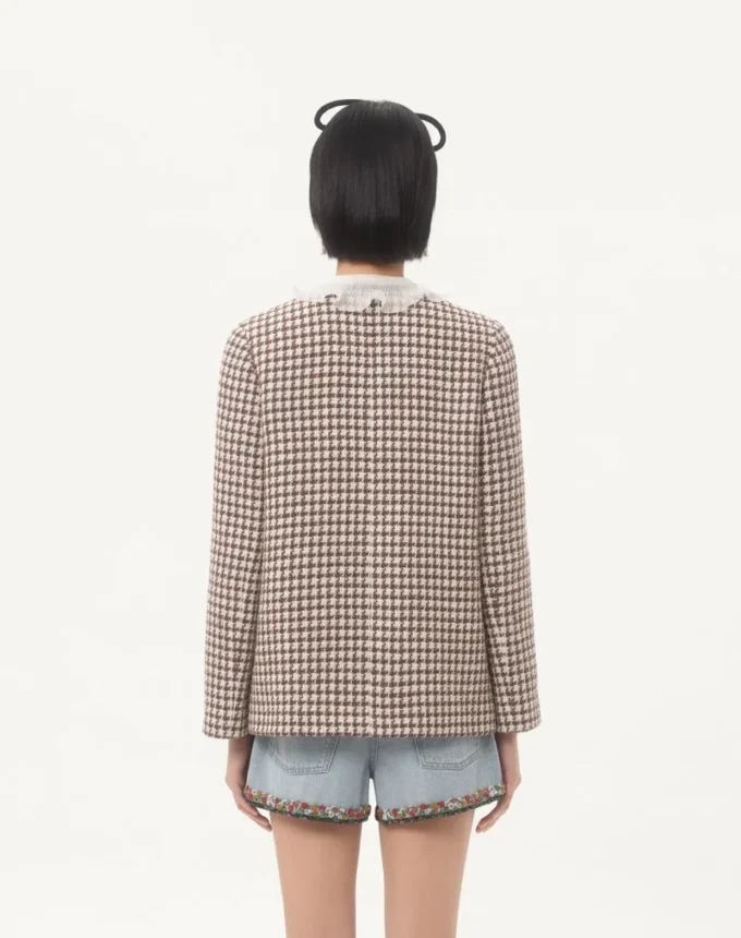 Veste légère en tweed pied-de-poule Veste légère en tweed pied-de-poule