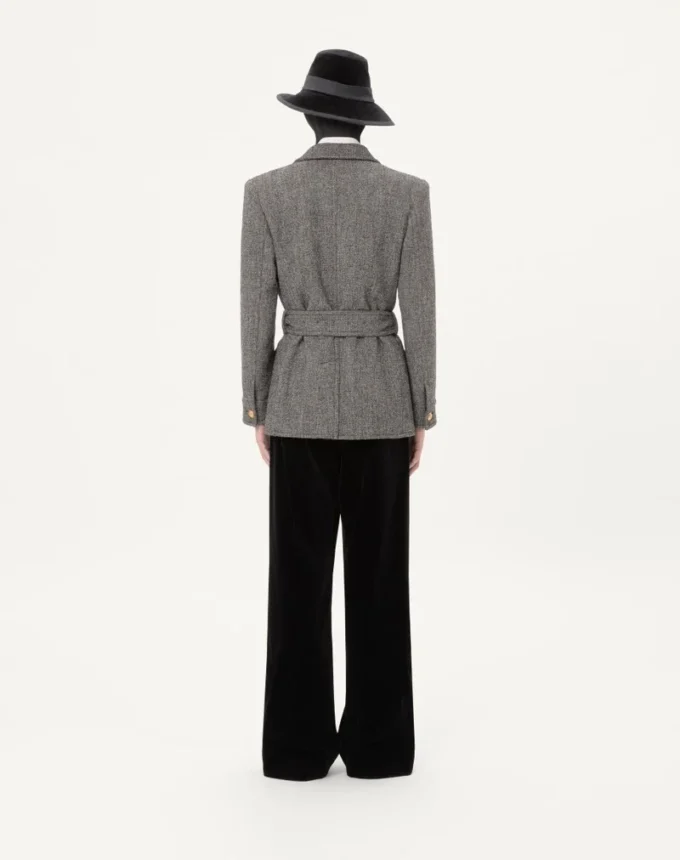 Veste safari en laine boutonnée avec ceinture Valentino Veste safari en laine boutonnée avec ceinture Valentino