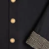 Veste simple boutonnage en laine et coton avec bordures jacquard Veste simple boutonnage en laine et coton avec bordures jacquard