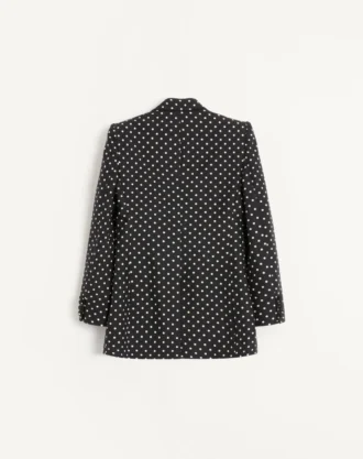 Veste simple boutonnage en soie shantung avec imprimé Plusdepois Veste simple boutonnage en soie shantung avec imprimé Plusdepois