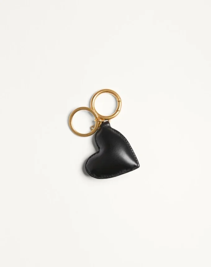 VG Coeur De Chat Charm pour sac avec porte-clés en cuir nappa, perles et cristaux VG Coeur De Chat Charm pour sac avec porte-clés en cuir nappa, perles et cristaux